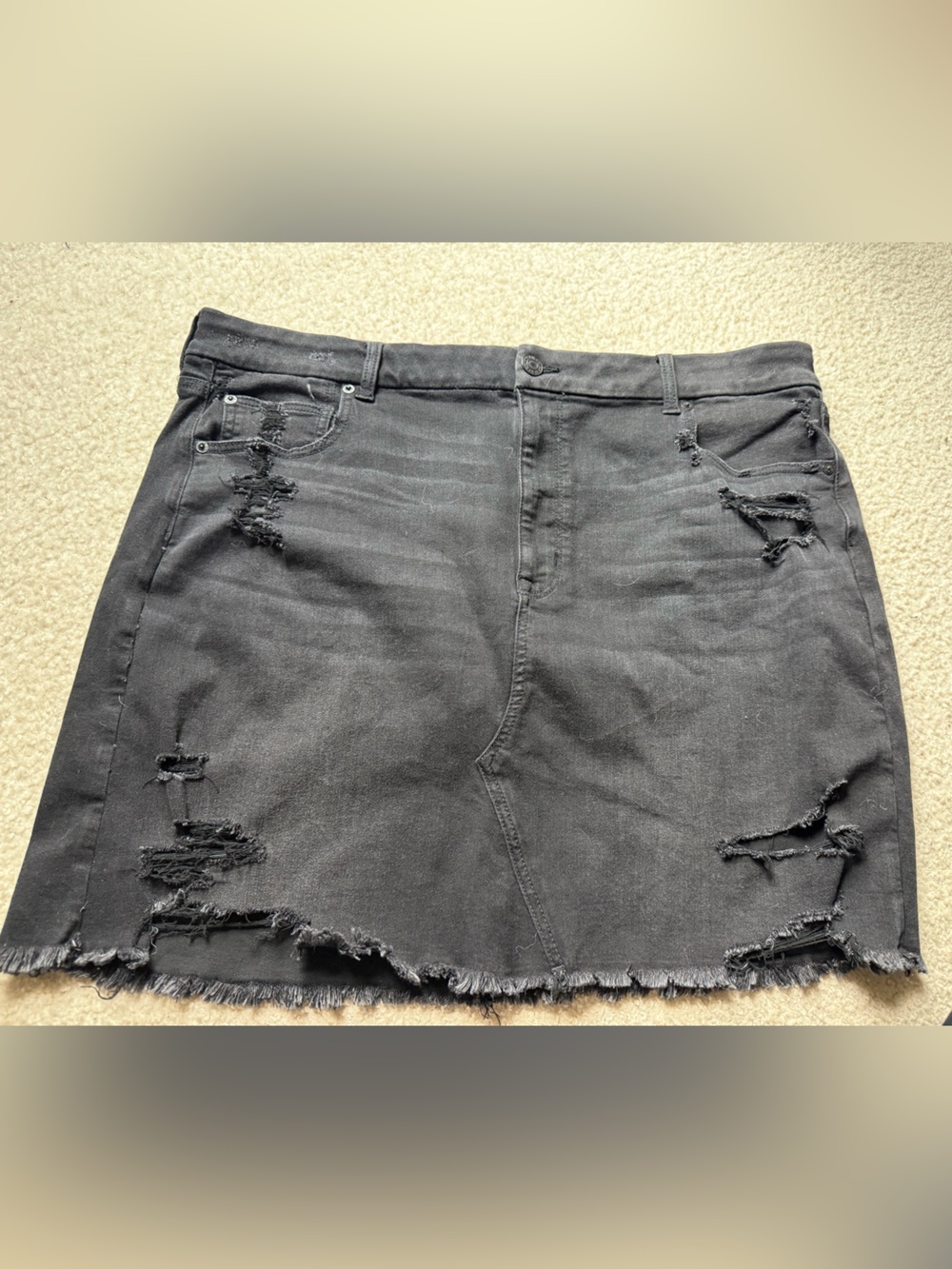 American Eagle Black Stretch Denim Skirt